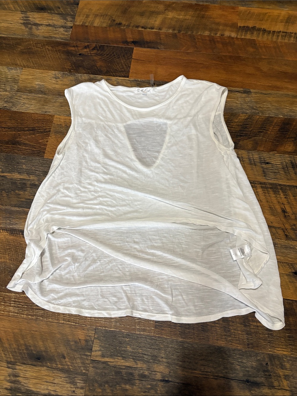 On the Road Anthropologie White Sleeveless Slub Tank Top